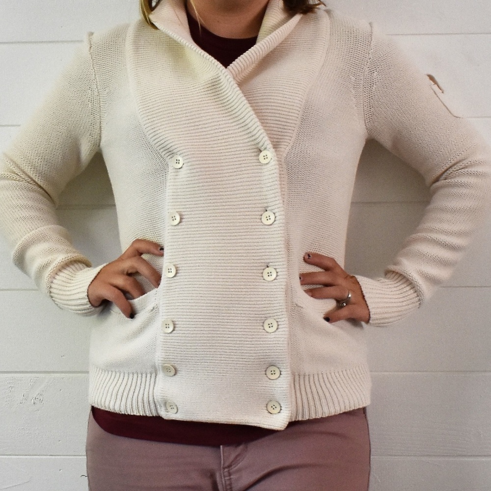 J. Crew Cream Shawl Collar Sweater
